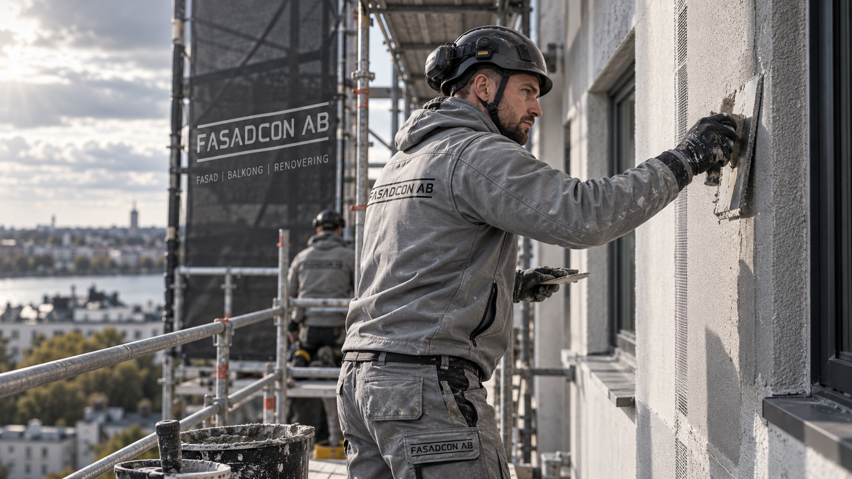 FasadCon utför fasadrenovering på byggnadsställning